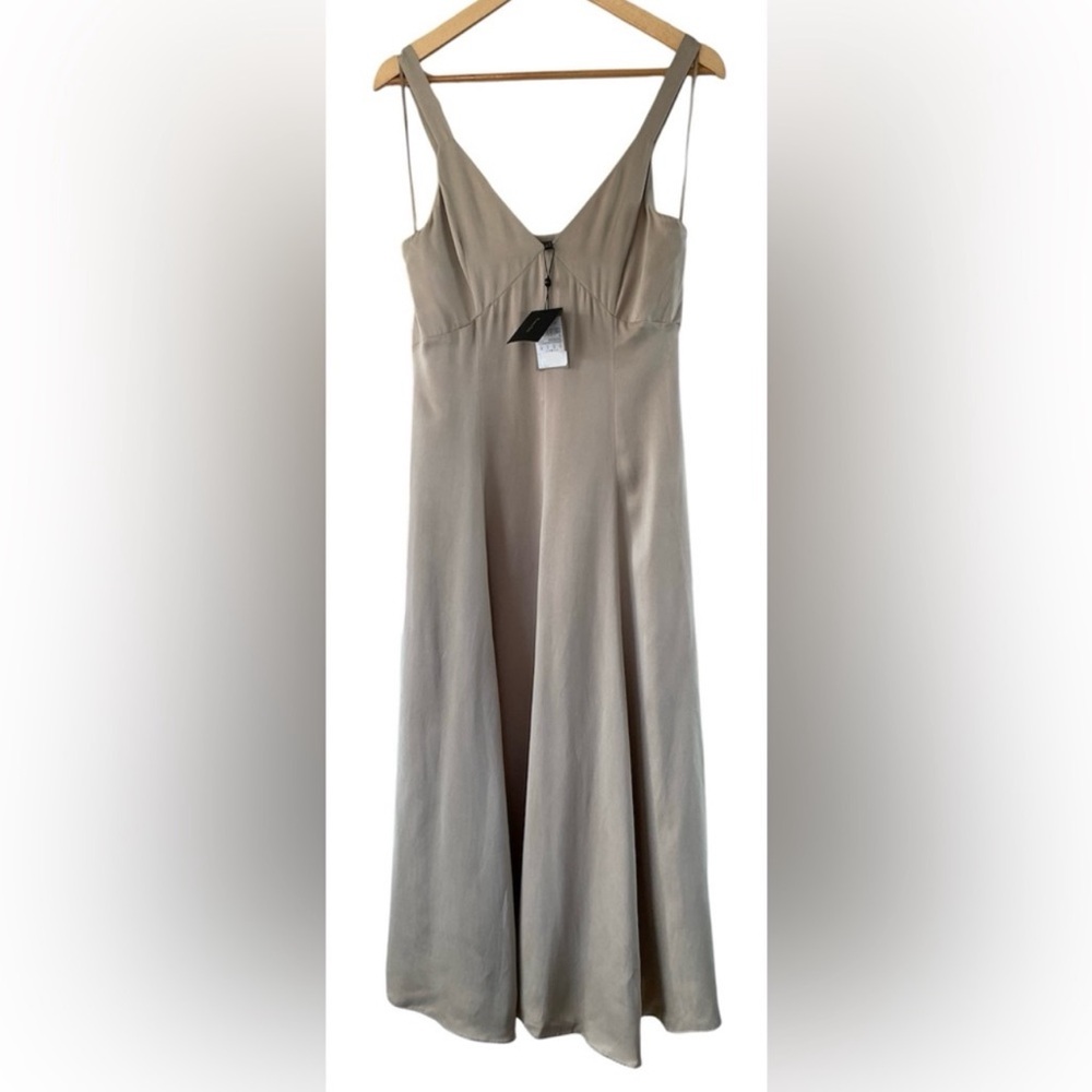 NWT Massimo Dutti Cupro Camisole
Maxi Dress Slit Beige Tan - Picture 3 of 6